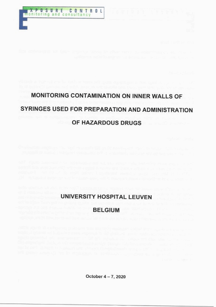 Monitoring Contamination On Inner Walls of Syringes Used For Preparation and Administration of Hazardous Drugs