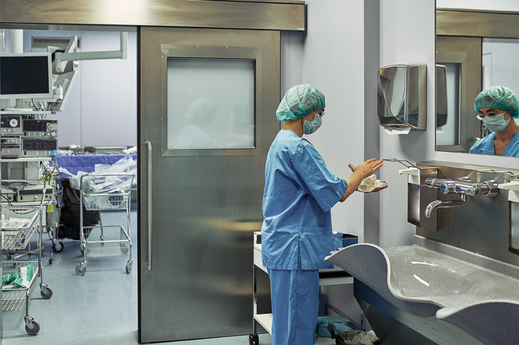 Compounding facilities washing hands